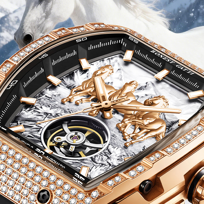Bonest Gatti BG5006-R1 Rose Gold Horse Series Automatic Watch