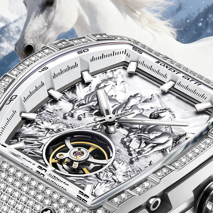 Bonest Gatti BG5006-R2 Silver Horse Series Automatic Watch