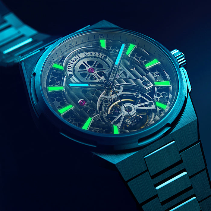 Bonest Gatti BG8007-S1 Silver Exoskeleton Series Automatic  Watch