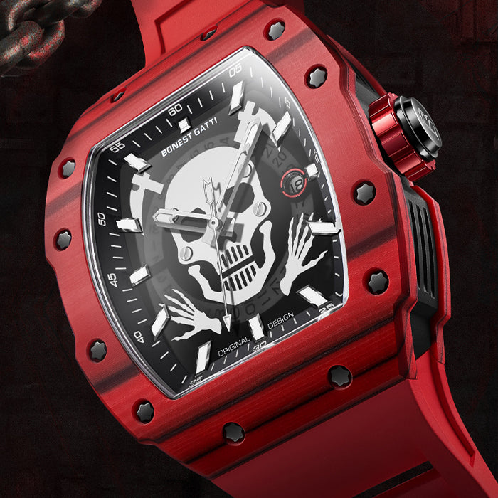 Bonest Gatti BG9908-A3 Red Carbon Fiber Series Automatic Watch