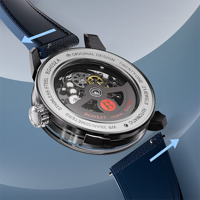 Bonest Gatti BG4002-R1 Blue Exoskeleton Series Automatic Watch