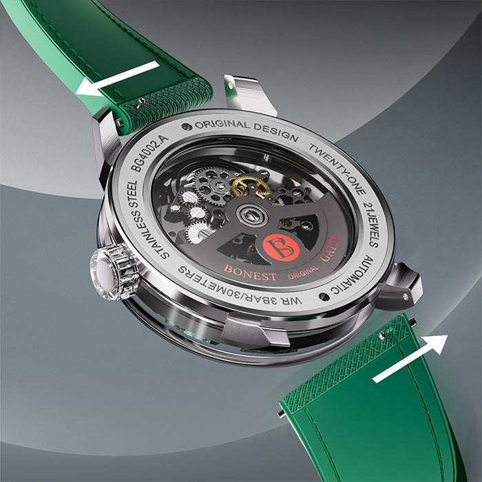 Bonest Gatti BG4002-R3 Green Exoskeleton Series Automatic Watch