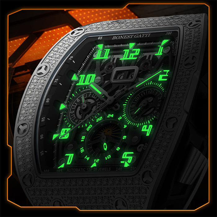 Bonest Gatti BG5004-R1 Black Chronograph Series Automatic Watch