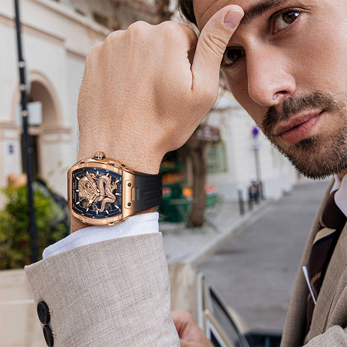 Bonest Gatti BG5606-A2 Rose Gold Dragon Series Automatic Watch
