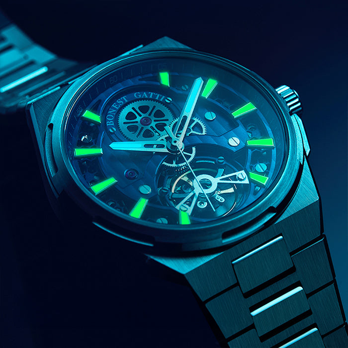 Bonest Gatti BG8007-S2 Blue Exoskeleton Series Automatic Watch