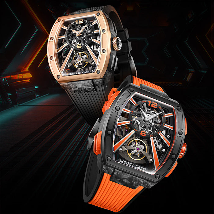 Bonest Gatti BG9005-R2 Rose Gold Carbon Fiber Series Automatic Watch