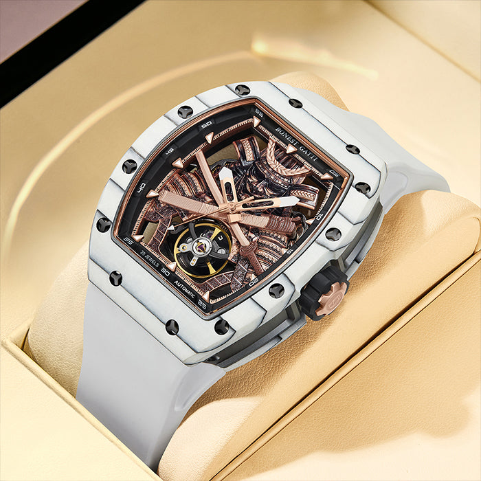 Bonest Gatti BG9008-R1 White Carbon Fiber Series Automatic Watch