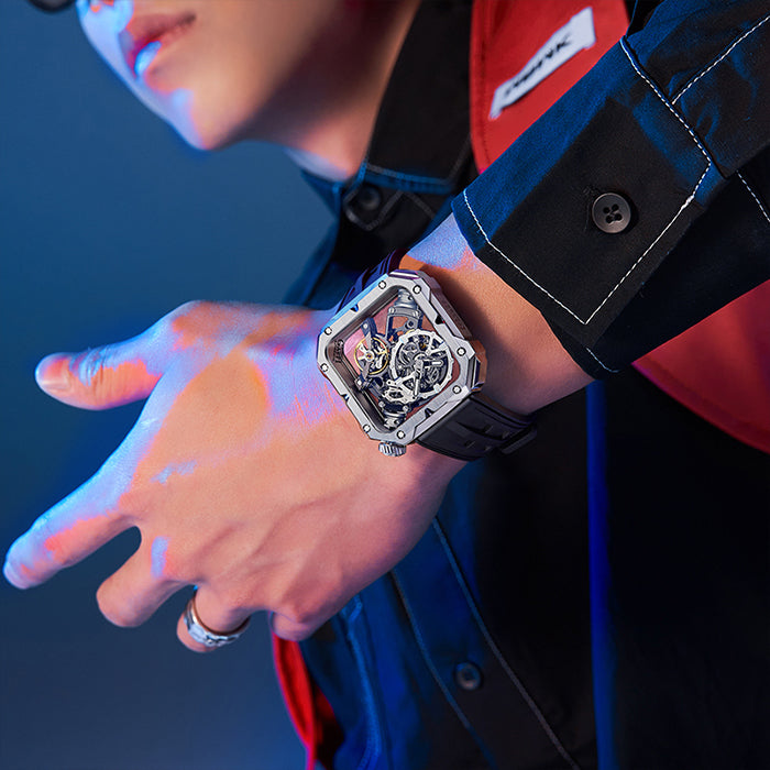 Bonest Gatti BG4001-R1 Silver Exoskeleton Series Automatic Watch