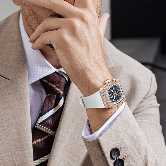 Bonest Gatti BG5004-R2 White Chronograph Series Automatic Watch