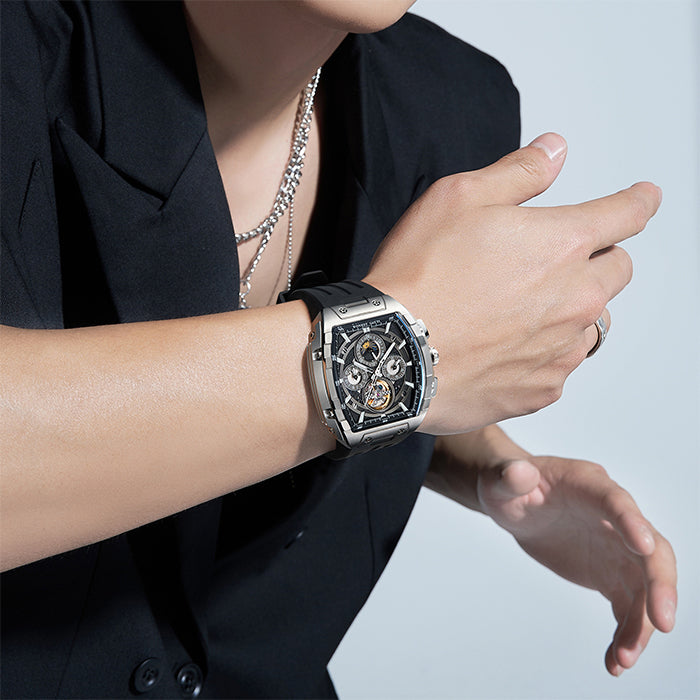 Bonest Gatti BG5005-R1 Silver Chronograph Series Automatic Watch