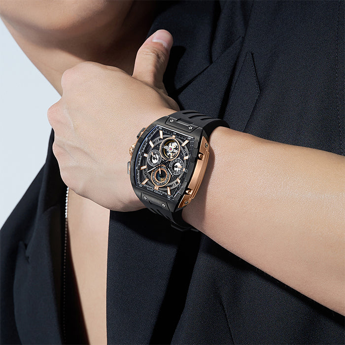 Bonest Gatti BG5005-R3 Black Chronograph Series Automatic Watch