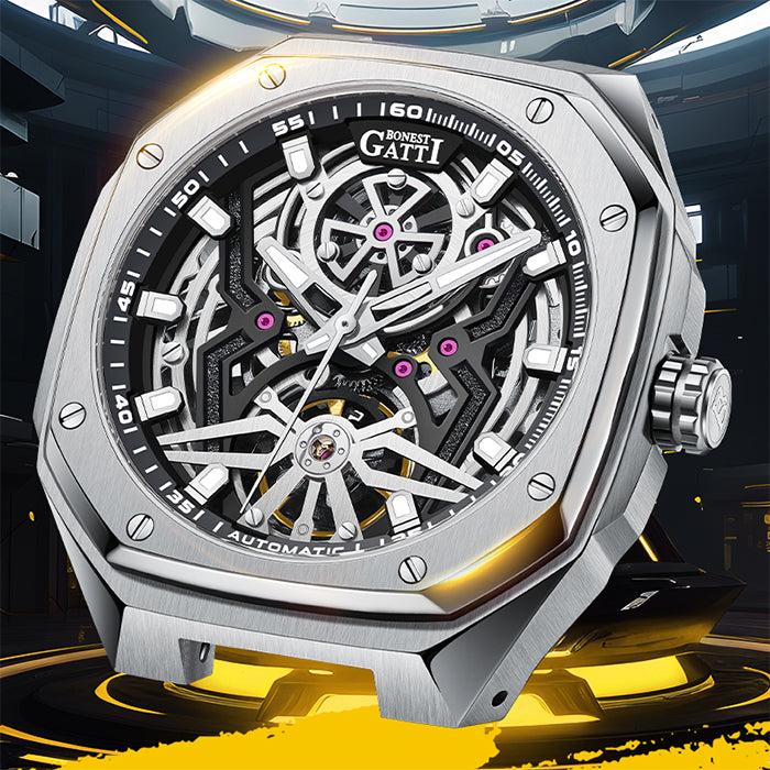 Bonest Gatti BG5802-A1 Silver Cosmos Series Automatic Watch