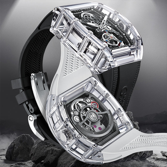 Bonest Gatti BG7001-R1 White K9 Crystal Tourbillon Series Automatic Watch