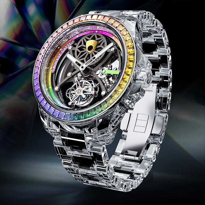 Bonest Gatti BG7002-G1 K9 Crystal Tourbillon Series Automatic Watch