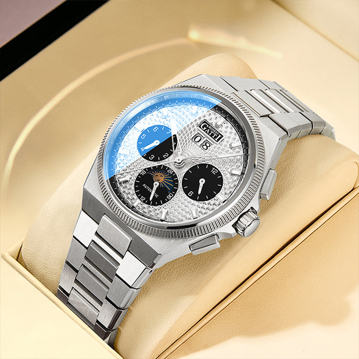 Bonest Gatti BG8006-S2 Silver Chronograph Series Automatic Watch