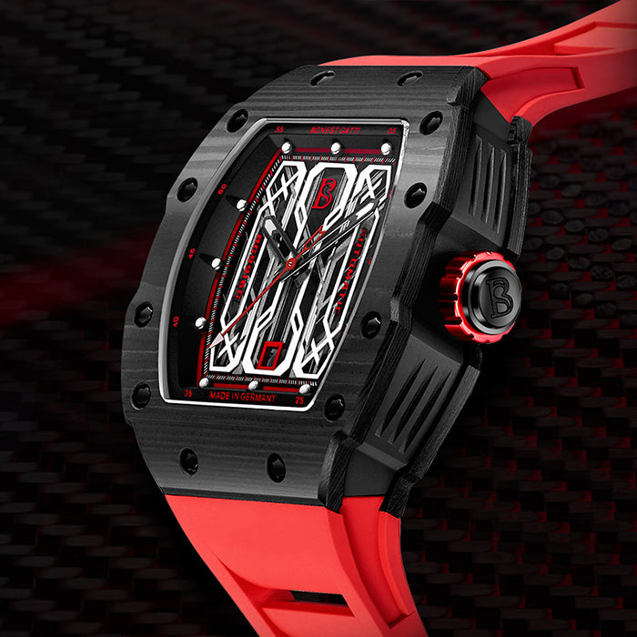 Bonest Gatti BG9916-A2 Red Carbon Fiber Series Automatic Watch