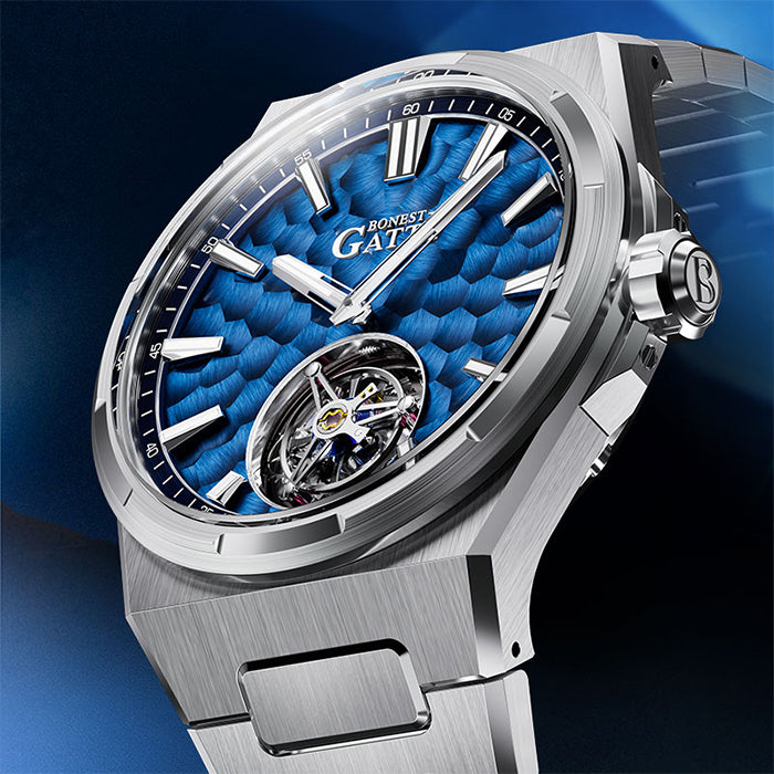 Bonest Gatti BG7005-S2 Blue Tourbillon Series Automatic Watch