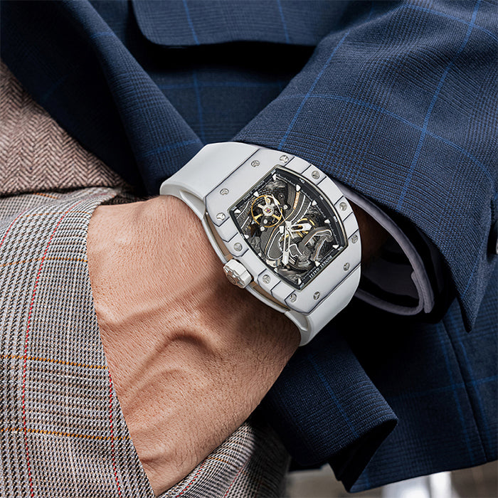 Bonest Gatti BG9003-R1 White Carbon Fiber Series Automatic Watch