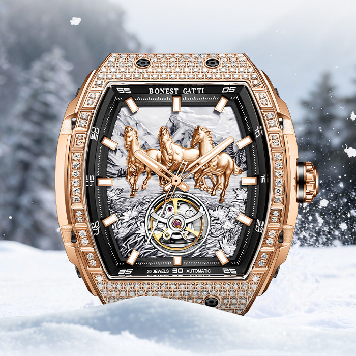 Bonest Gatti BG5006-R1 Rose Gold Horse Series Automatic Watch