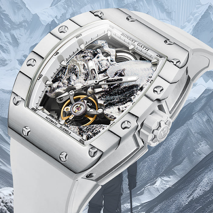 Bonest Gatti BG9002-R1 White Carbon Fiber Series Automatic Watch