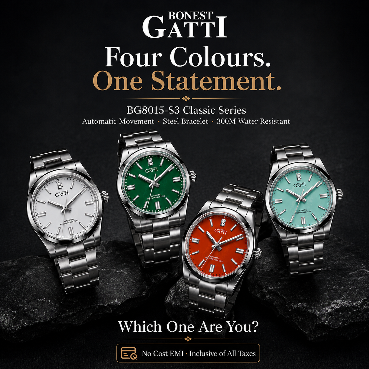 Bonest Gatti BG8015-S3 OP Green Classic Series Automatic Watch